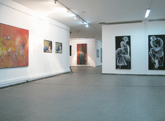 Works by Camara Gueye, Khalifa Dieng, Kiné Aw (from left to right)